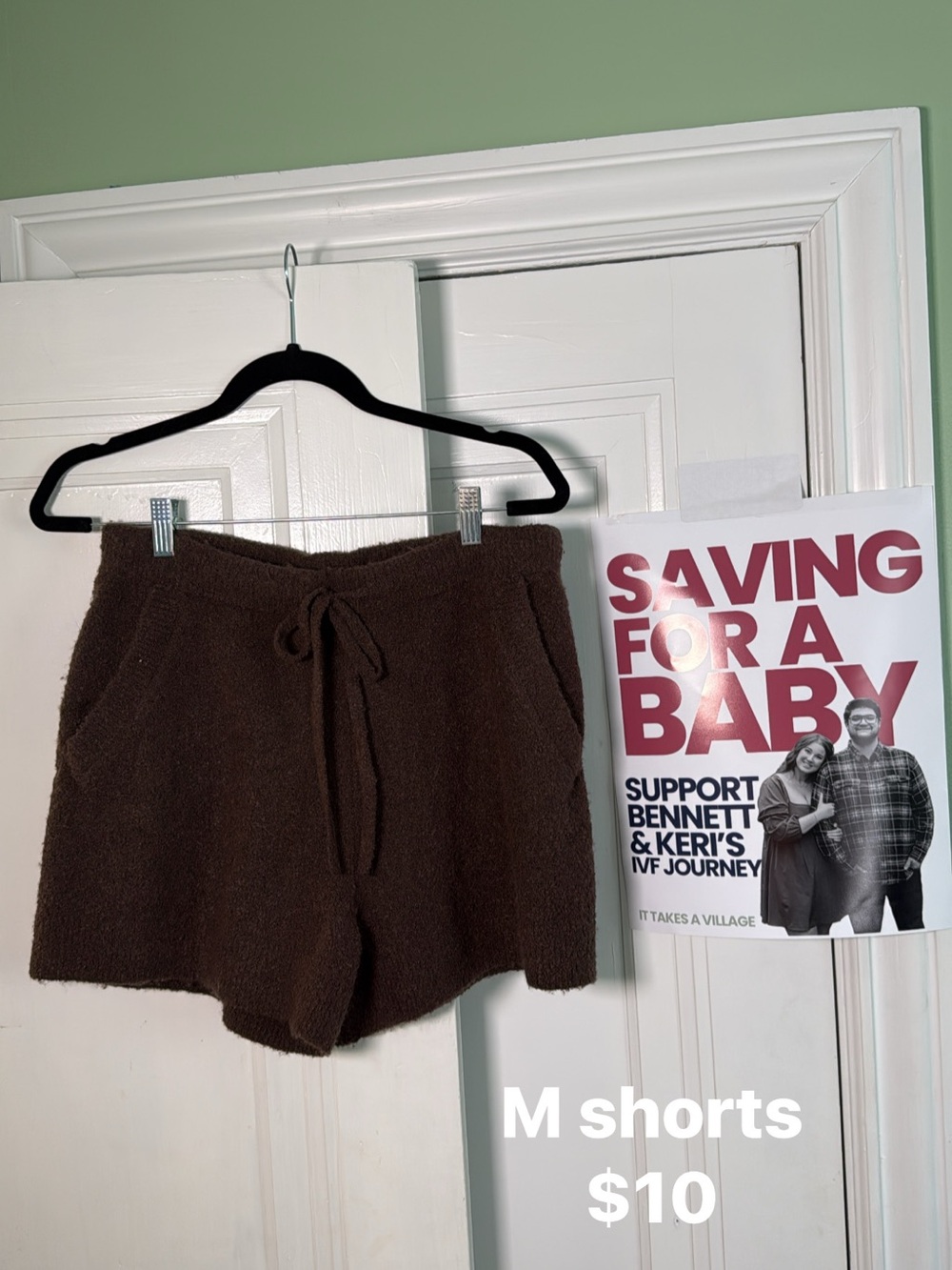 Auden Plush Knit Drawstring Shorts - Brown